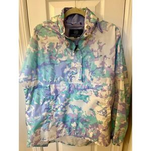 Lauren James Purple Camo Pullover Anorak Jacket Lightweight Hooded Size Large